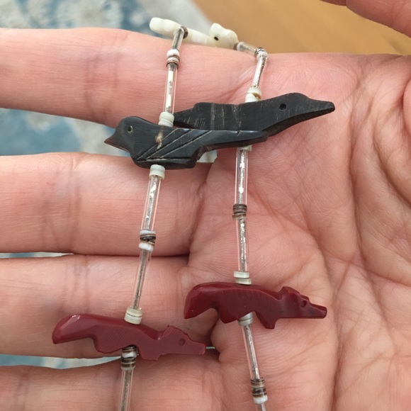 Native Heishi multi stone fetish necklace - Picture 4 of 5